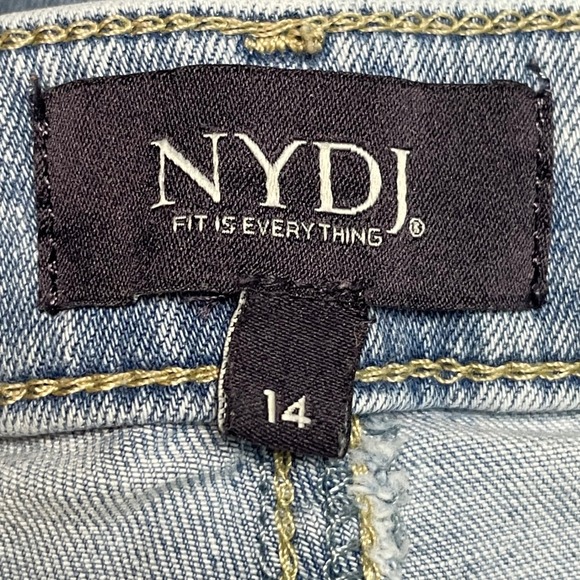 NYDJ Teresa Wide Leg Cropped Jeans Light Wash Frayed Hem Women's Size 14 - Picture 7 of 10